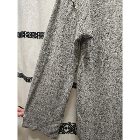 Lucky Brand light gray heathered cowl neck soft sweater drawstring medium - Picture 10 of 11